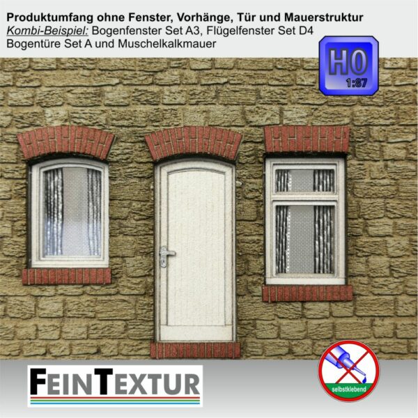 Mauerziegel Stürze als Set für Modellbau Fenster und Türen in H0