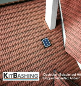 Einsatz einer Dach-Ausstiegsluke im H0-Modellbau, maßstäbliche Bauteile aus Lasercut von Kreativ3.De